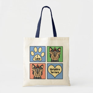 Tote Bag J'aime des terriers de Yorkshire