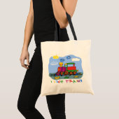 Tote Bag J'aime des trains (Devant (produit))