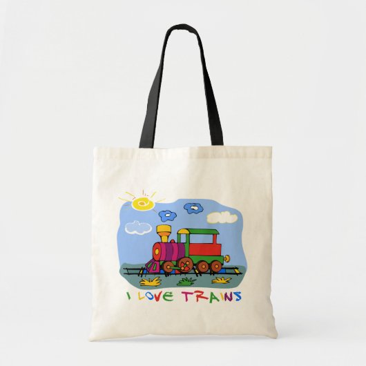 Tote Bag J'aime des trains (Devant)