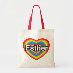 Tote Bag J'aime Esther. Je t'aime Esther. Cœur