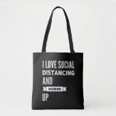 Tote Bag J'Aime La Distance Sociale Se Masquer (Devant)
