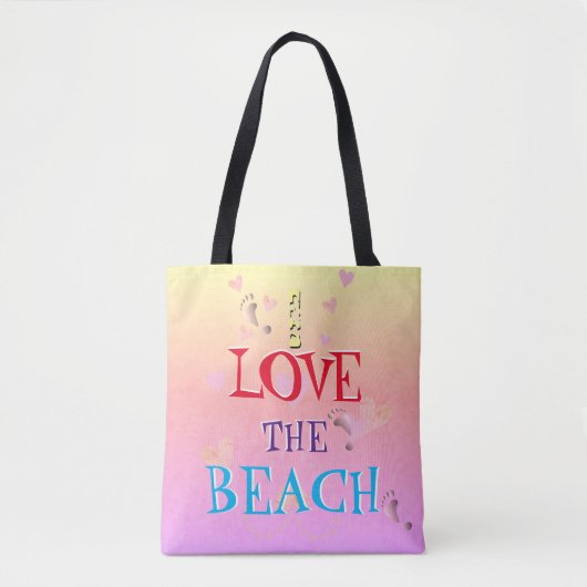 Tote Bag !J'aime la plage" Plage Ensoleillé (Devant)