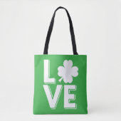 Tote Bag J'aime la Saint-Patrick Mignon Trèfle Vert (Devant)