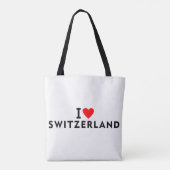 Tote Bag J'aime la Suisse pays comme voyage cardiaque (Dos)