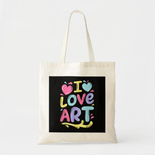 Tote Bag J'aime l'art, cadeau de peinture colorée d'artiste