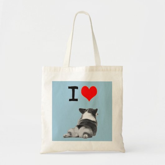 Tote Bag J'aime le bout de corgi (Devant)
