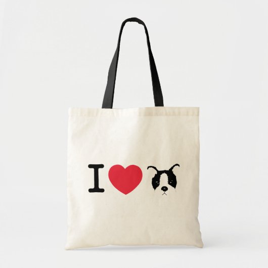Tote Bag J'aime le chiot Fourre-tout (Devant)
