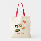 Tote Bag J'aime le design sushi (Dos)