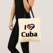 Tote Bag J'aime le drapeau de Cuba (Devant (produit))