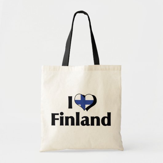 Tote Bag J'aime le drapeau de Finlande (Devant)