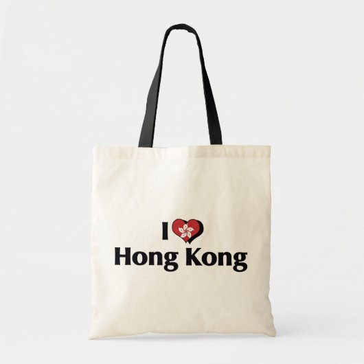 Tote Bag J'aime le drapeau de Hong Kong (Devant)