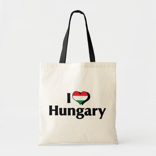 Tote Bag J'aime le drapeau de la Hongrie (Devant)