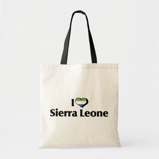 Tote Bag J'aime le drapeau de la Sierra Leone (Devant)