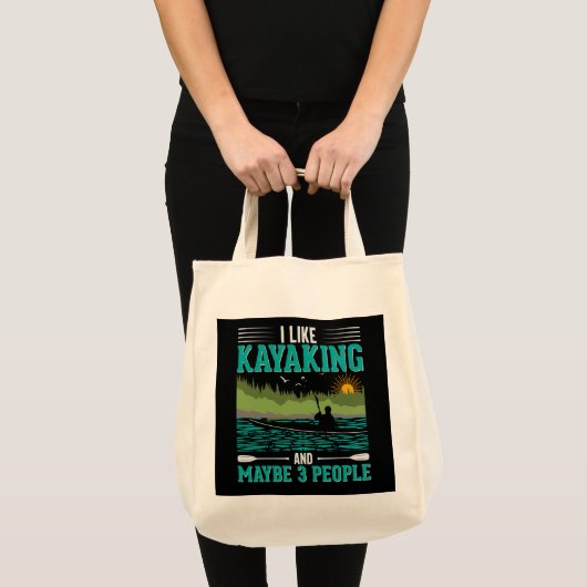 Tote Bag J'Aime Le Kayak Plus Que Les Gens (Devant (produit))