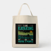 Tote Bag J'Aime Le Kayak Plus Que Les Gens (Dos)