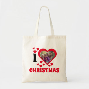 Tote Bag J'aime le Modèle photo de Noël