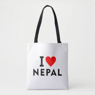 Tote Bag J'aime le Népal pays comme voyage de coeur tourism