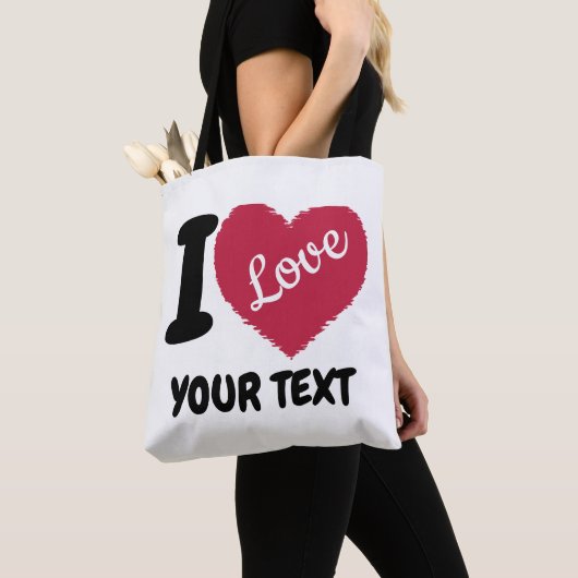 Tote Bag J'aime le texte personnalisable J'entends votre te (De près)
