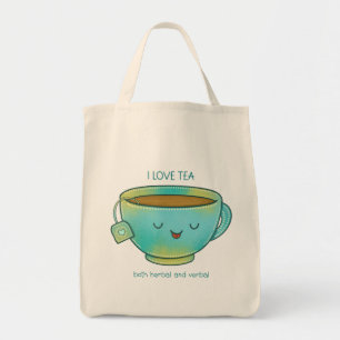 Tote Bag J'aime le thé, à la fois les herbes et les plaisan