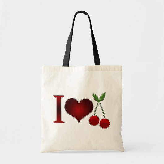 Tote Bag J'aime les cerises (Devant)