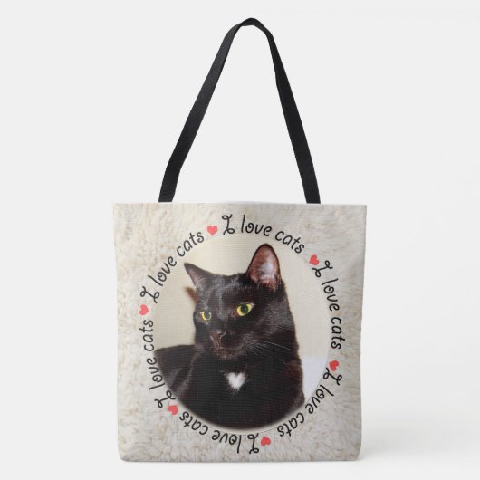 Tote Bag J'aime les chats (Devant)