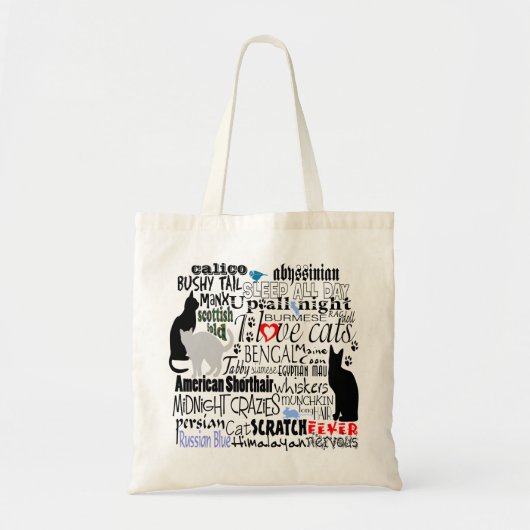 Tote Bag J'aime les chats (Devant)