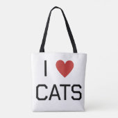 Tote Bag J'aime les chats Message (Dos)