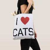 Tote Bag J'aime les chats Message (De près)
