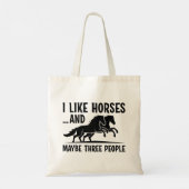 Tote Bag J'Aime Les Chevaux Et Peut-Être 3 Personnes (Dos)