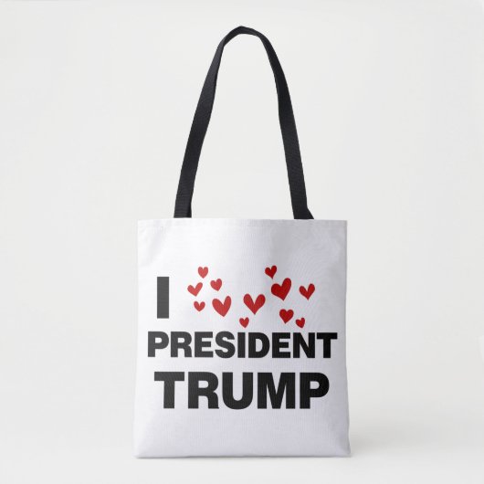 Tote Bag J'aime les coeurs du président Trump (Devant)