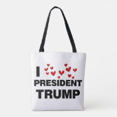 Tote Bag J'aime les coeurs du président Trump (Dos)