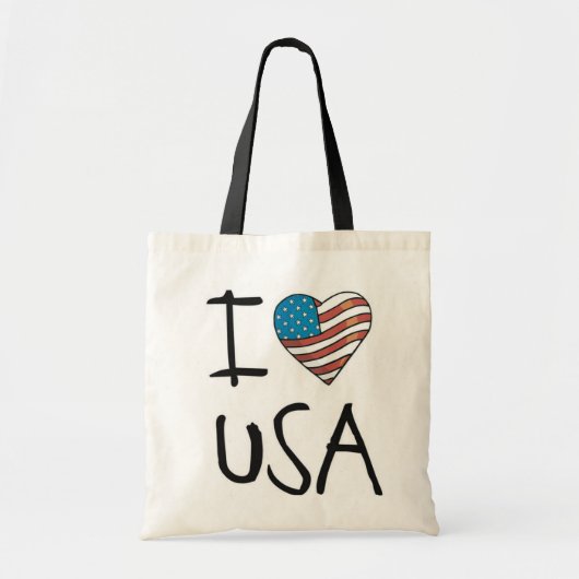 Tote Bag J'aime les Etats-Unis/coeur Etats-Unis d'I (Devant)