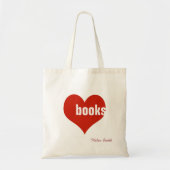 Tote Bag J'aime les livres / coeur rouge (Devant)