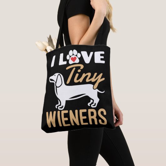 Tote Bag J'Aime Les Petits Wieners Dachshund Chien Drôle Dr (De près)