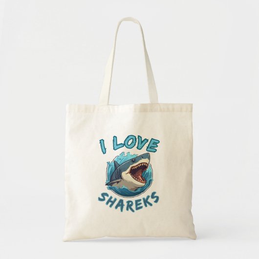 Tote Bag J'aime les requins Fisher (Devant)