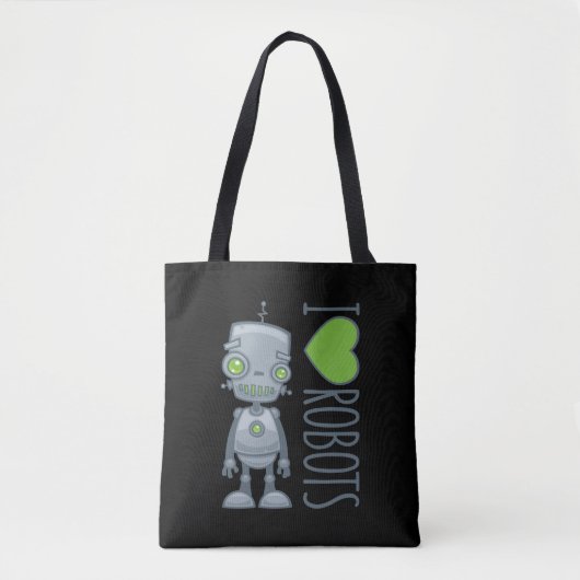 Tote Bag J'aime les robots (Devant)