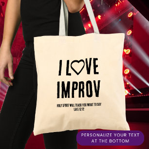 Tote Bag J'AIME L'IMPROV L'Improvisation chrétienne