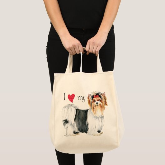 Tote Bag J'aime ma Biewer Terrier (Devant (produit))