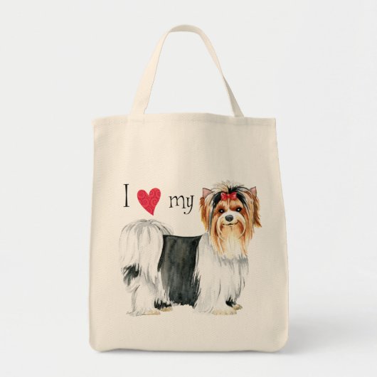 Tote Bag J'aime ma Biewer Terrier (Devant)
