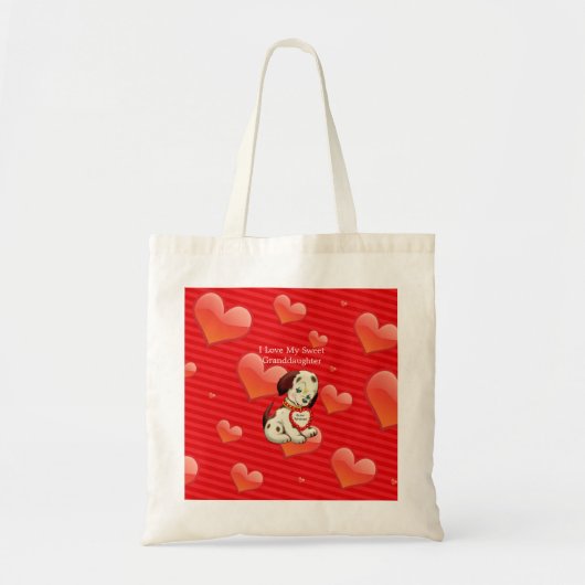 Tote Bag J'aime ma petite-fille adorable...Valentine souhai (Devant)