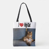 Tote Bag J'aime ma photo de chat (Dos)
