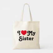 Tote Bag J'aime ma soeur (Dos)