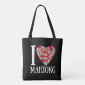 Tote Bag J'aime mahjong - mahjong carreaux coeur (Dos)