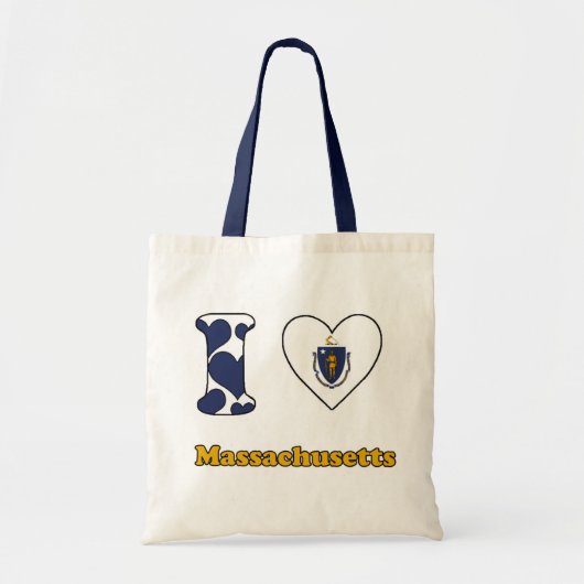 Tote Bag J'aime Massachusetts (Devant)