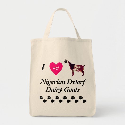 Tote Bag J'Aime Mes Chèvres Laitières Naines Nigérianes (Devant)