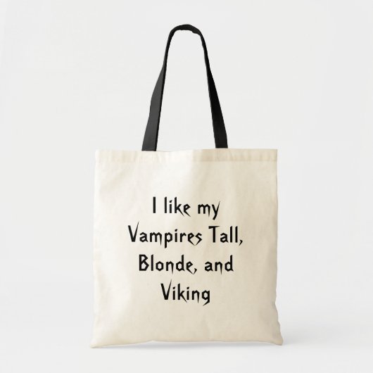 Tote Bag J'aime mes vampires grand, blond, et Viking (Devant)