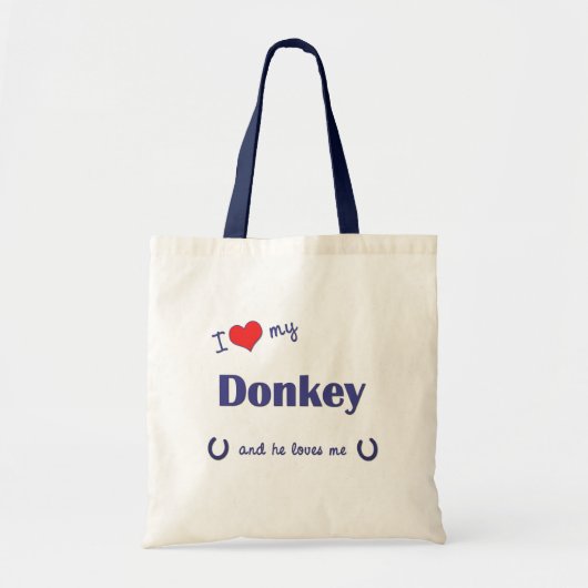 Tote Bag J'aime mon âne (l'âne masculin) (Devant)