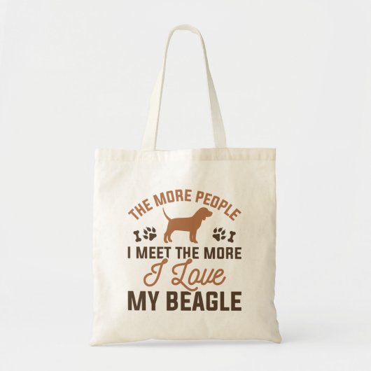 Tote Bag J'aime mon Beagle (Devant)