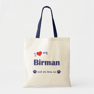 Tote Bag J'aime mon Birman (le chat femelle)