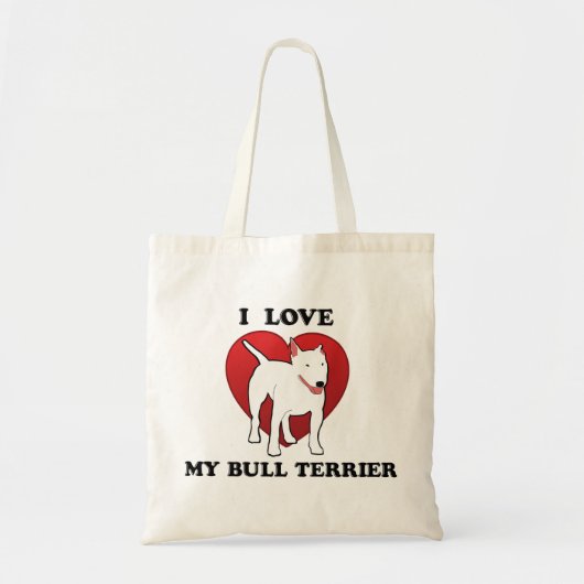 Tote Bag J'aime mon bull-terrier (Devant)